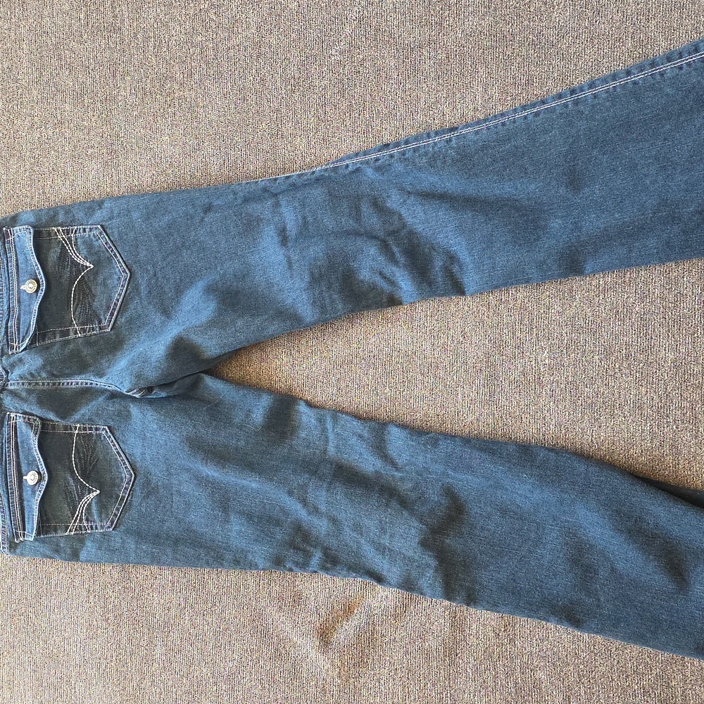 Women's Size 11 Blue Boot Cut Jeans With Rhinestone - Picture 5 of 5